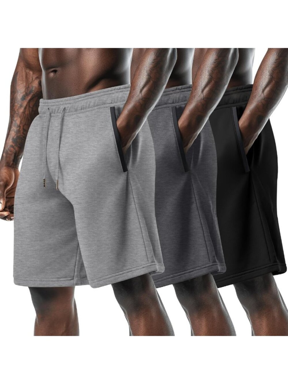 Men's Athletic 3-Pack 9" Sweat Shorts - Comfortable, Breathable, Gym Ready